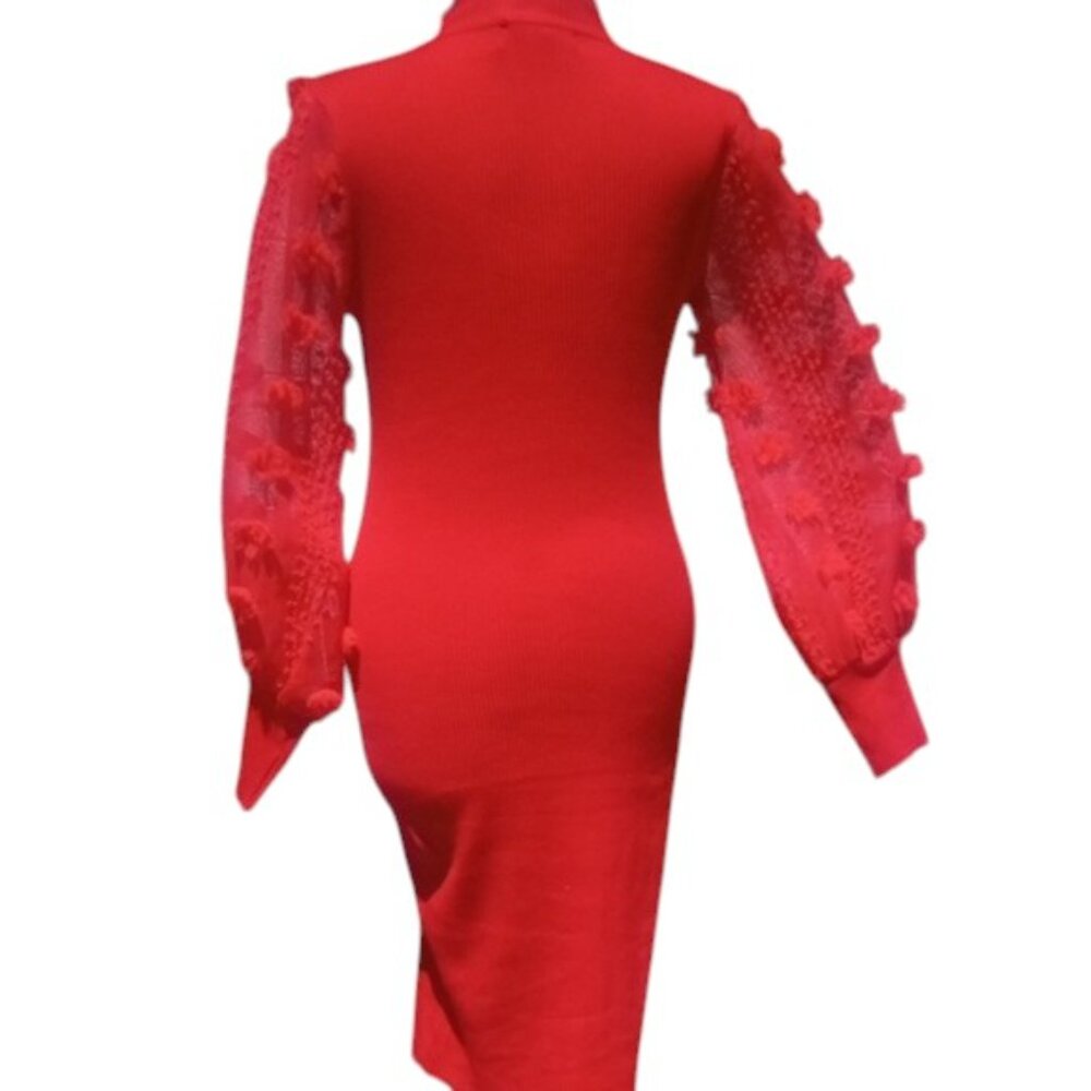 Almost Famous | Vibrant Red Long Sleeve Dress | XL | GUC - Picture 3 of 6